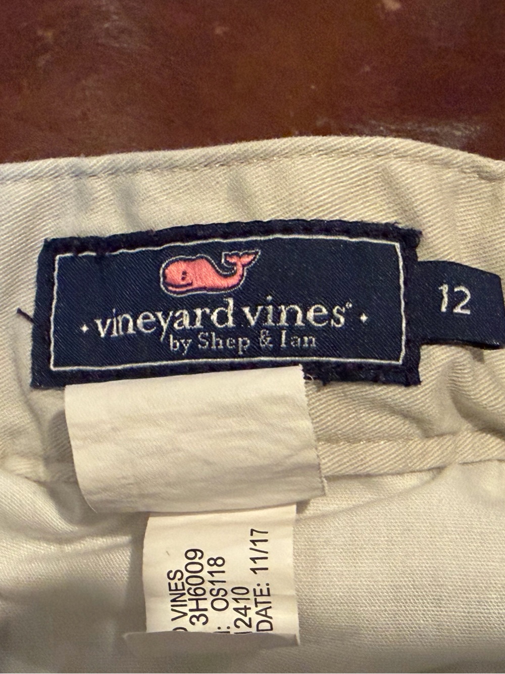 Vineyard Vines Khaki Shorts with Navy Whale Embroidery - Picture 3 of 10